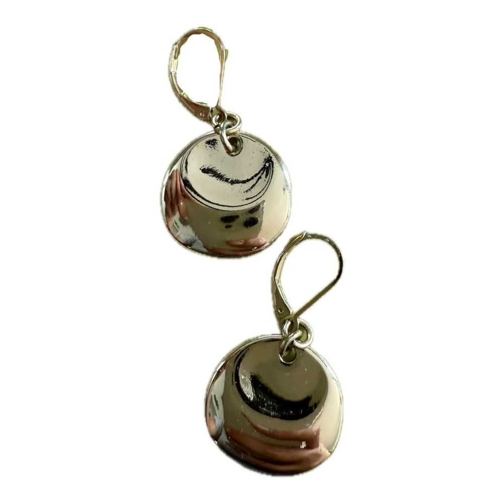 Gold Circle Coin Style Dangle Earrings Minimalist Clean Girl Aesthetic